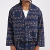 Potato Head Yin-Yang Paisley Cardigan Navy Pink Beige