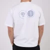 Purple Mountain Observatory Globe Tee White Blue