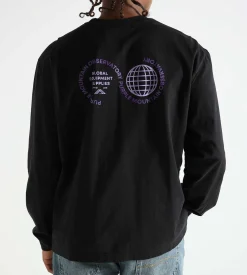 Purple Mountain Observatory Globe Logo Longsleeve Black