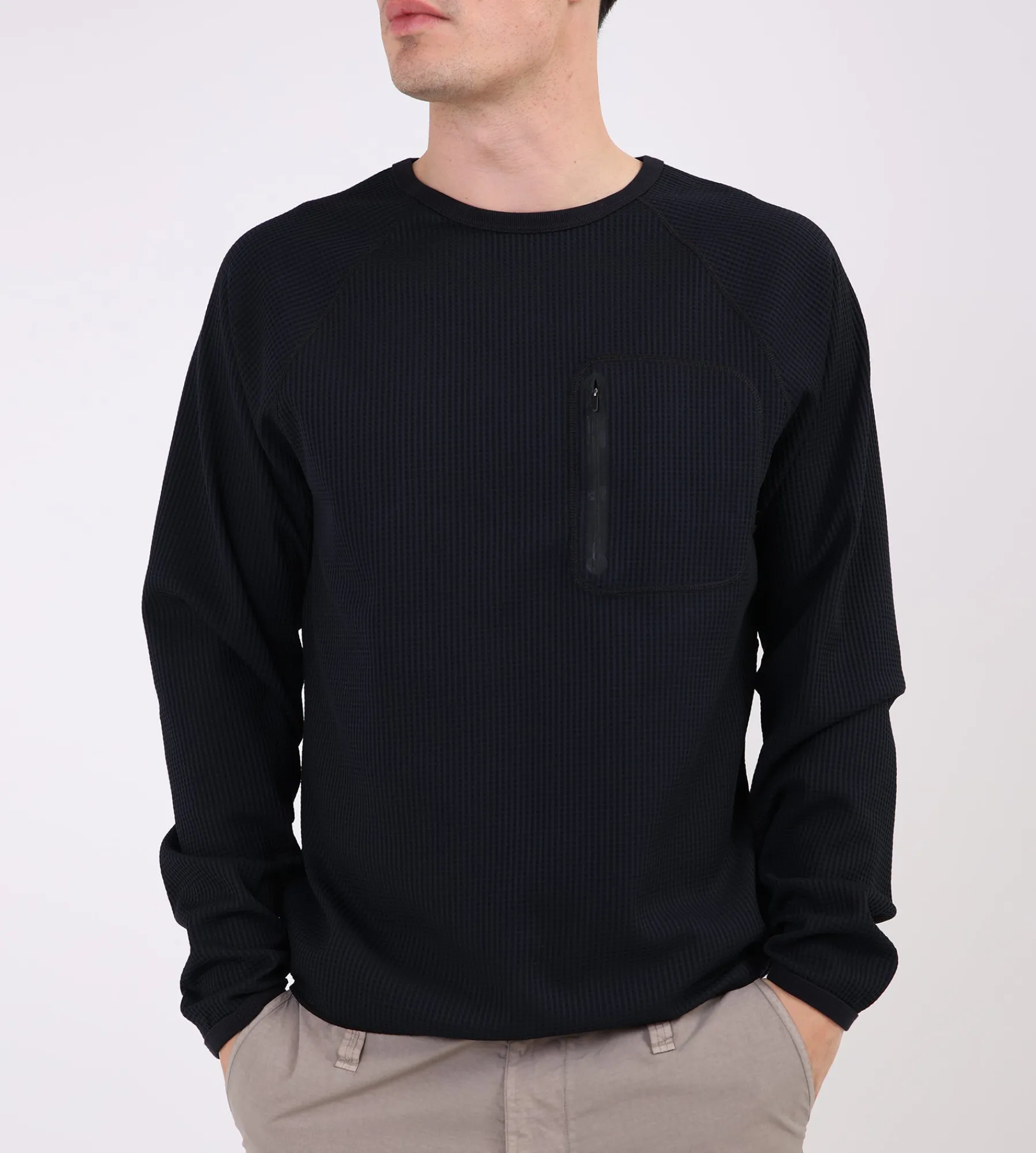 Purple Mountain Observatory Waffle Longsleeve Black