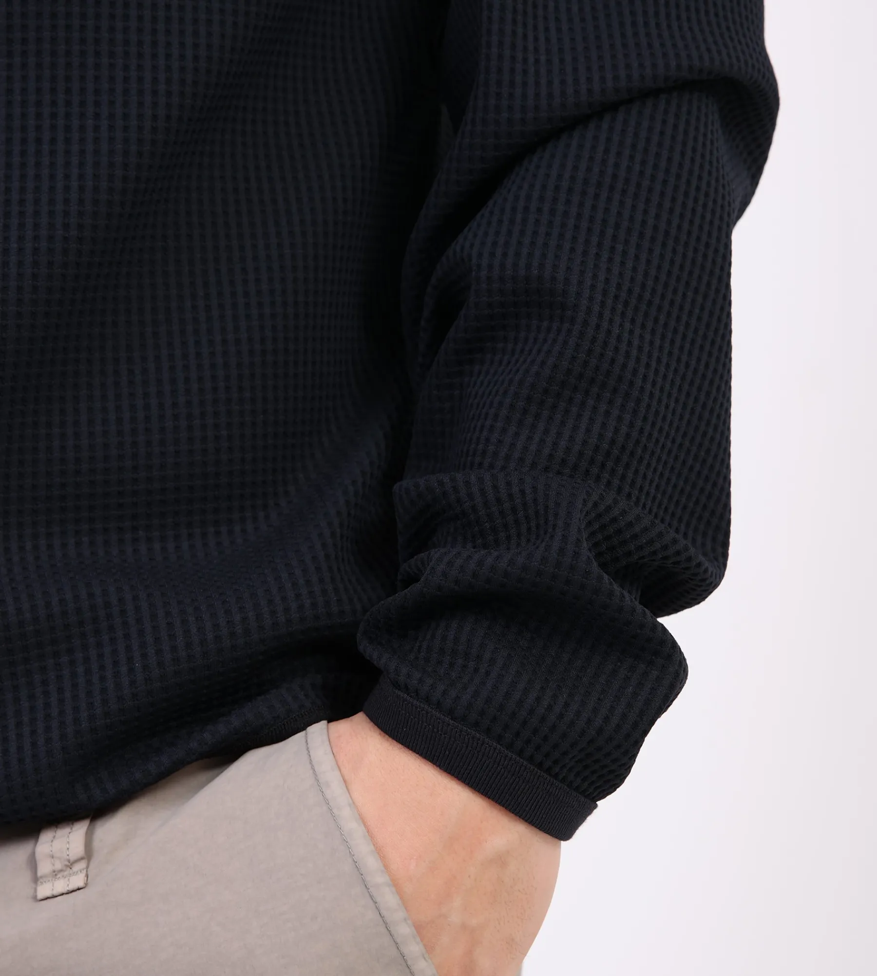 Purple Mountain Observatory Waffle Longsleeve Black
