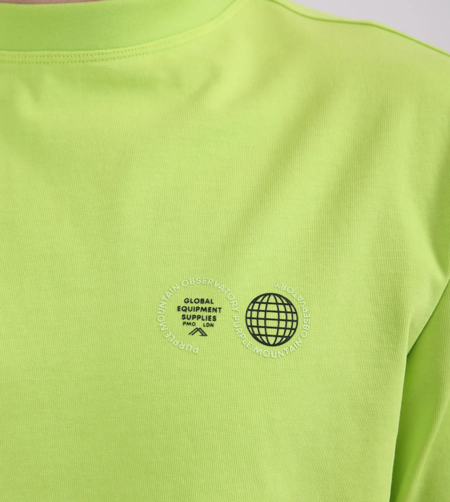 Purple Mountain Observatory Globe Tee Lime