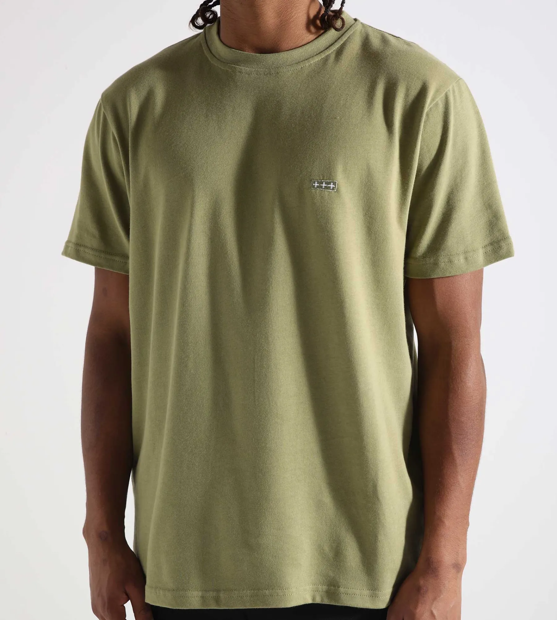 Quality Blanks QB03 Patch Logo T-shirt Olive Green