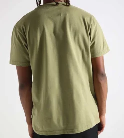 Quality Blanks QB03 Patch Logo T-shirt Olive Green