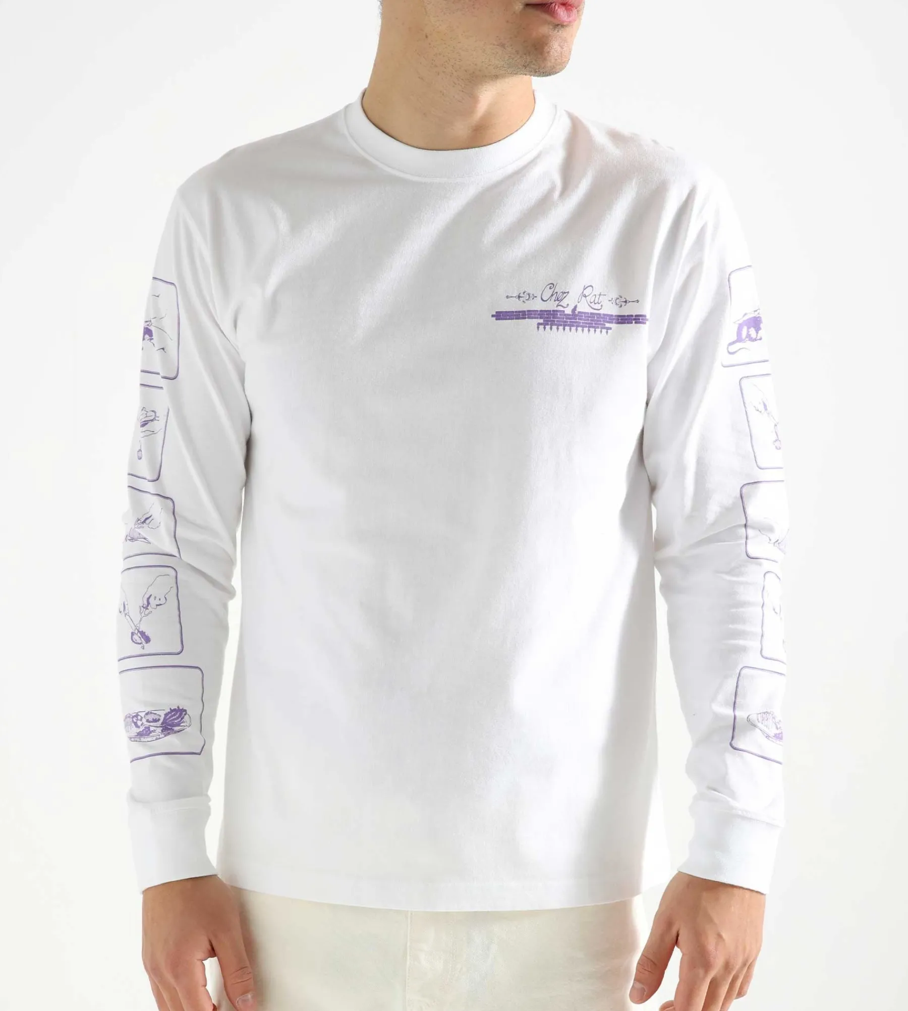 Reception Longsleeve Chez Rat Cotton Single Jersey White