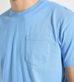 Reception Pocket T-Shirt Au Plat Cotton Single Jersey Resort Blue