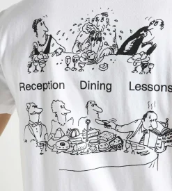 Reception Pocket T-Shirt Dinning Cotton Single Jersey White