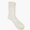 Rototo Chunky Ribbed Crew Socks Pale Grey