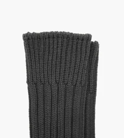 Rototo Chunky Ribbed Crew Socks Charcoal