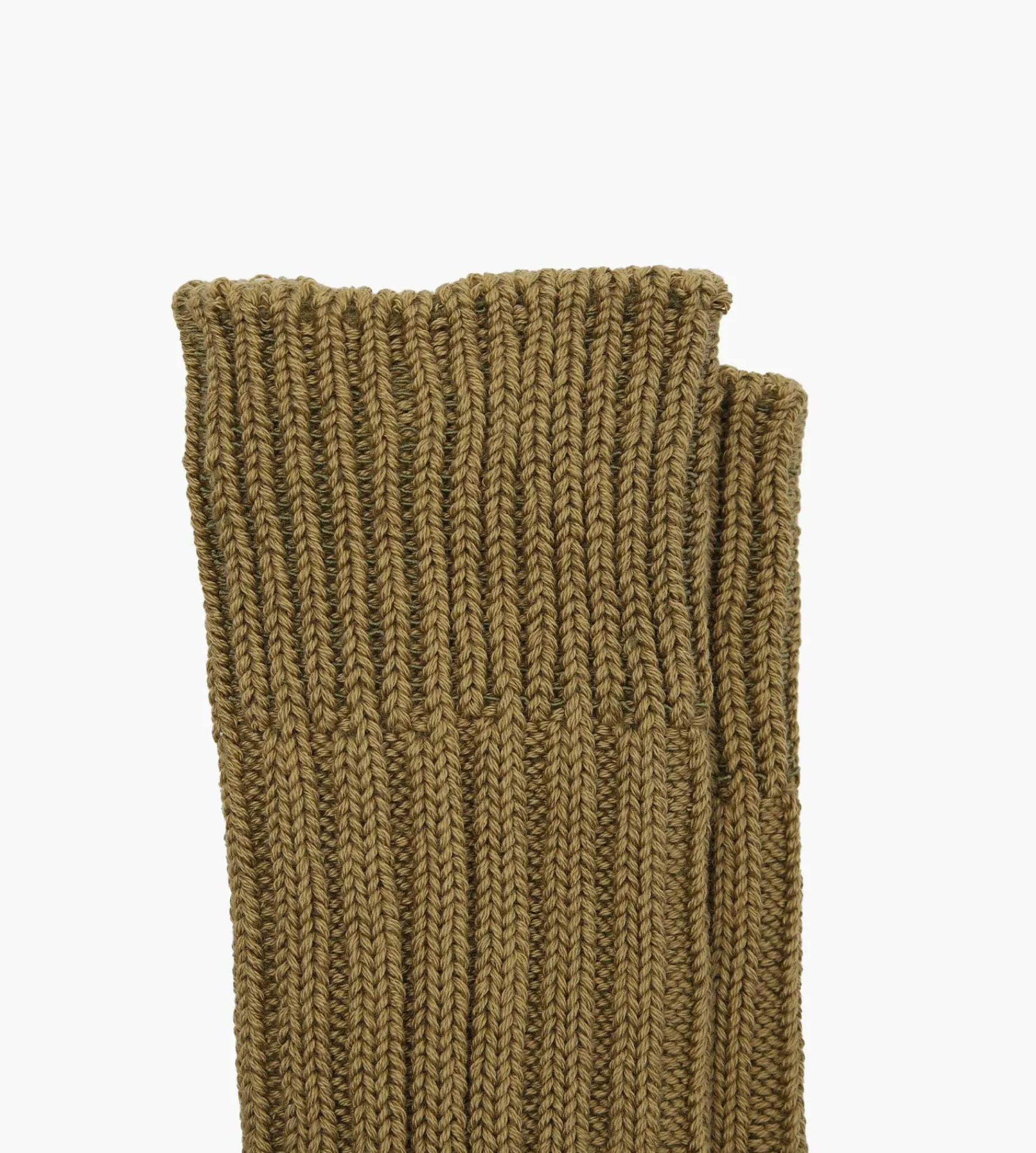Rototo Chunky Ribbed Crew Socks Olive