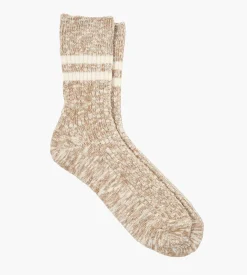 Rototo OG Cotton Slub Stripe Socks Coffee