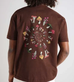 Sabbatical Dancing Shrooms T-Shirt Brown
