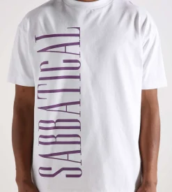 Sabbatical Logo T-Shirt White Purple Rain