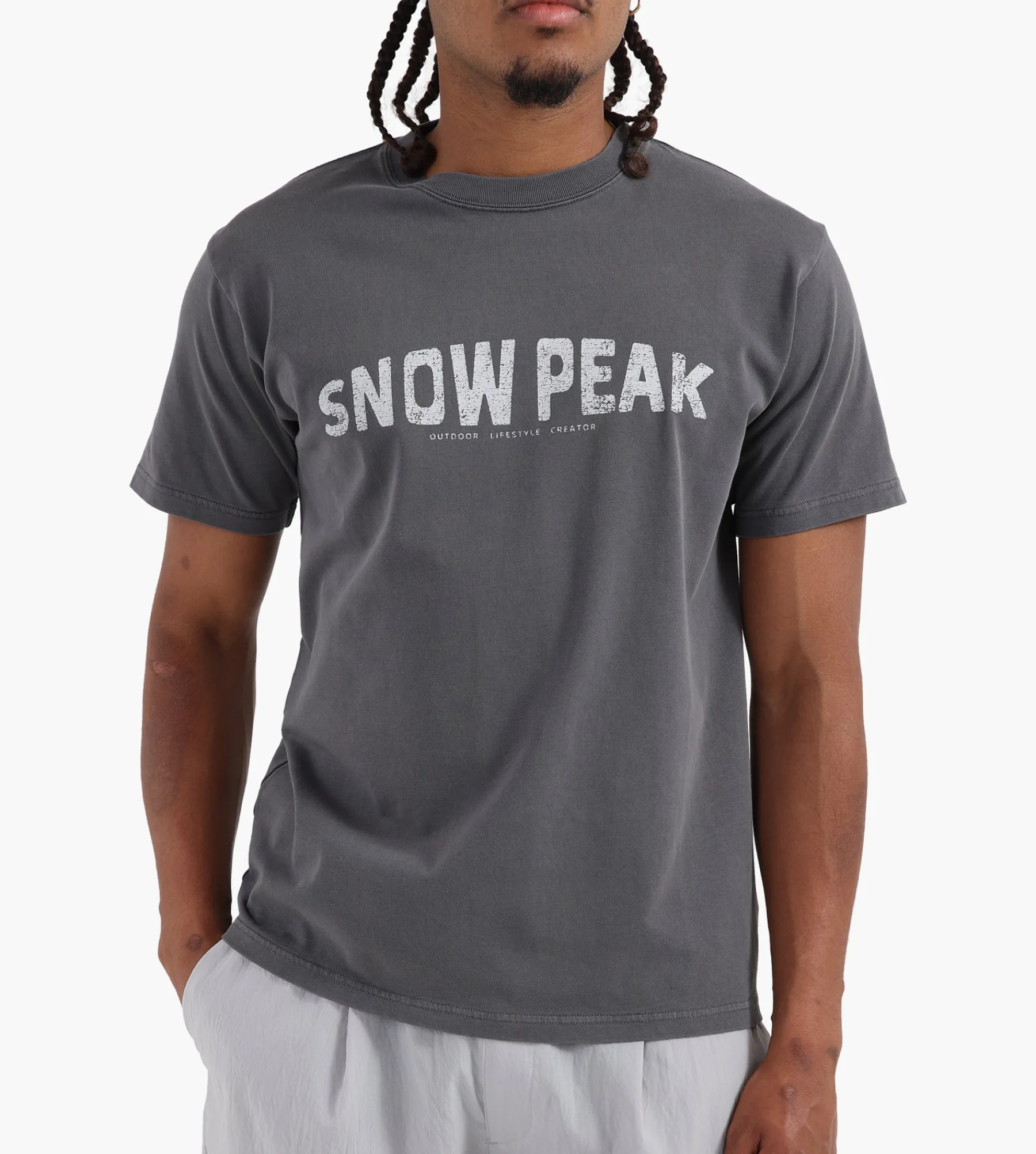 Snow Peak Recycled Cotton Dyed T-Shirt SP Charcoal